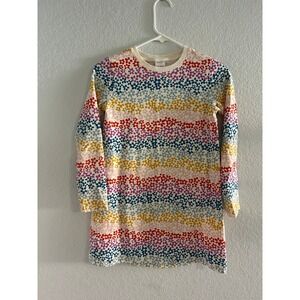 Hanna Andersson Long Sleeve Dress Rainbow Flowers Girls Size 140 10